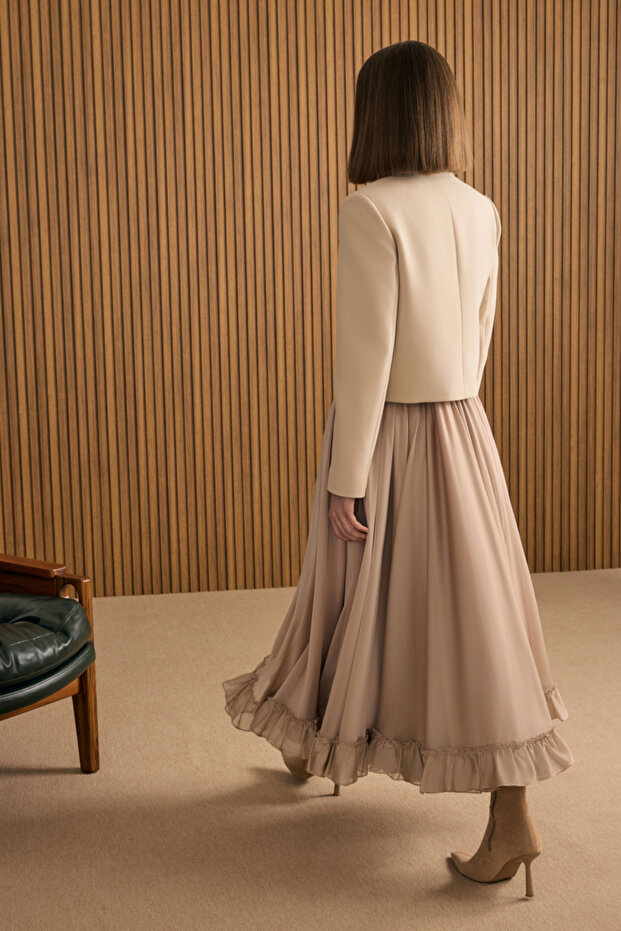 Fırfırlı Şifon Etek - 3