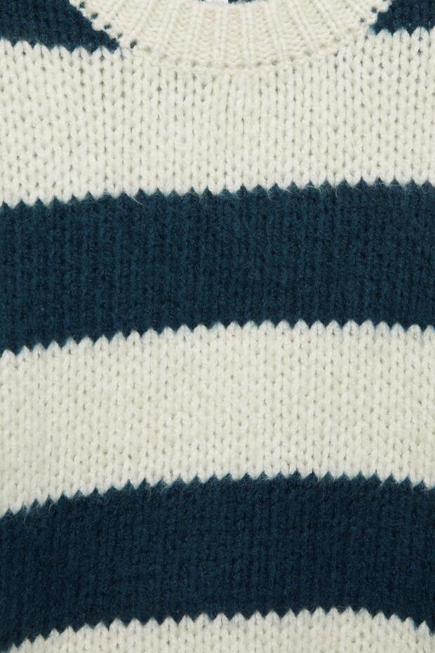 Kalın örgü çizgili kazak - 7