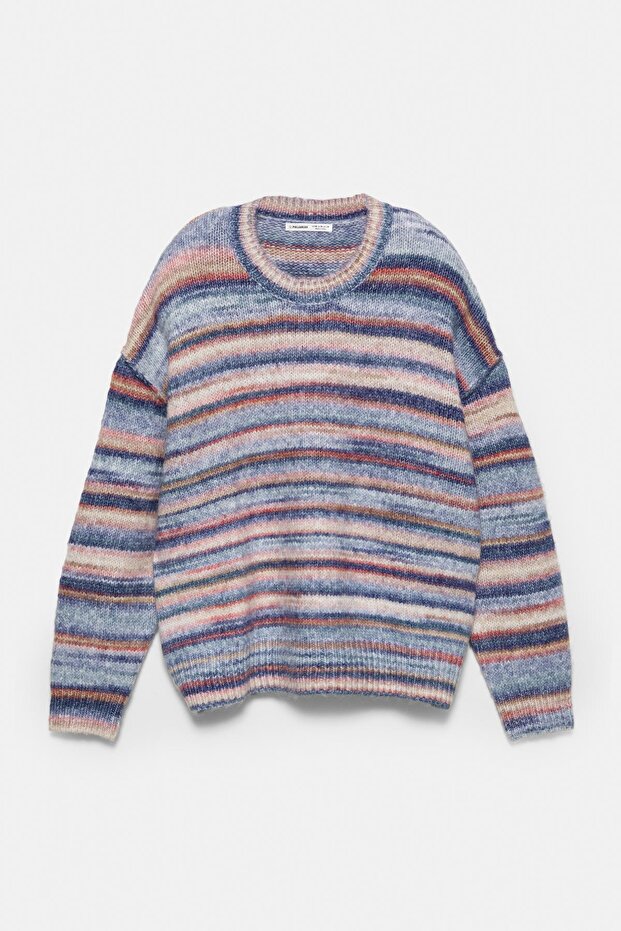 Çizgili örgü kazak - 6