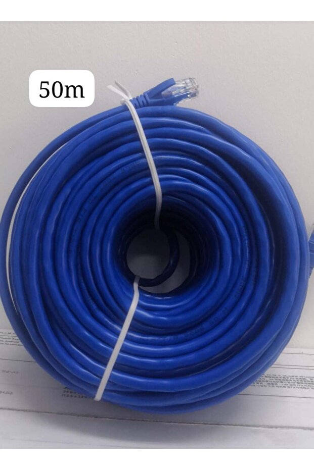 كابل شبكة هينج CAT 6، 50 مترًا أزرق، عالي الجودة مع سرعة نقل بيانات عالية