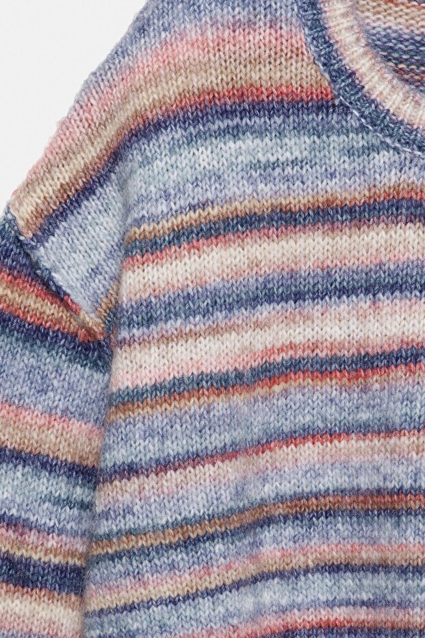 Çizgili örgü kazak - 7