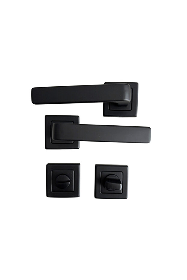 Alüminyum Siyah WC Kapı Kolu, Dayanıklı Kapı Kolu, Modern (470-07-WC-MSY) - 3