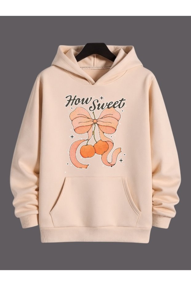 Unisex Men/Women How Sweet Colorful Custom Printed Cotton Oversize Hooded Sweatshirt