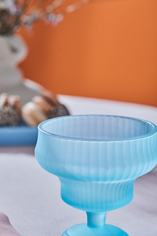 Abant Cam Dondurmalık ve Tatlı Bardağı Mavi - 6