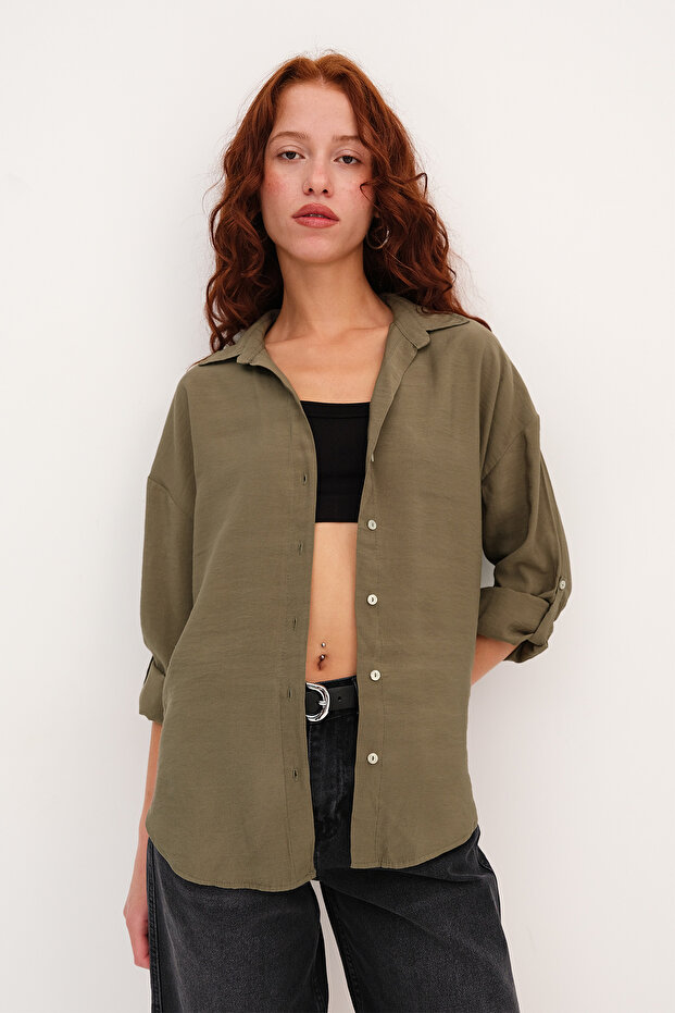 Uzun Kollu Düğmeli Gömlek G2893 - 4