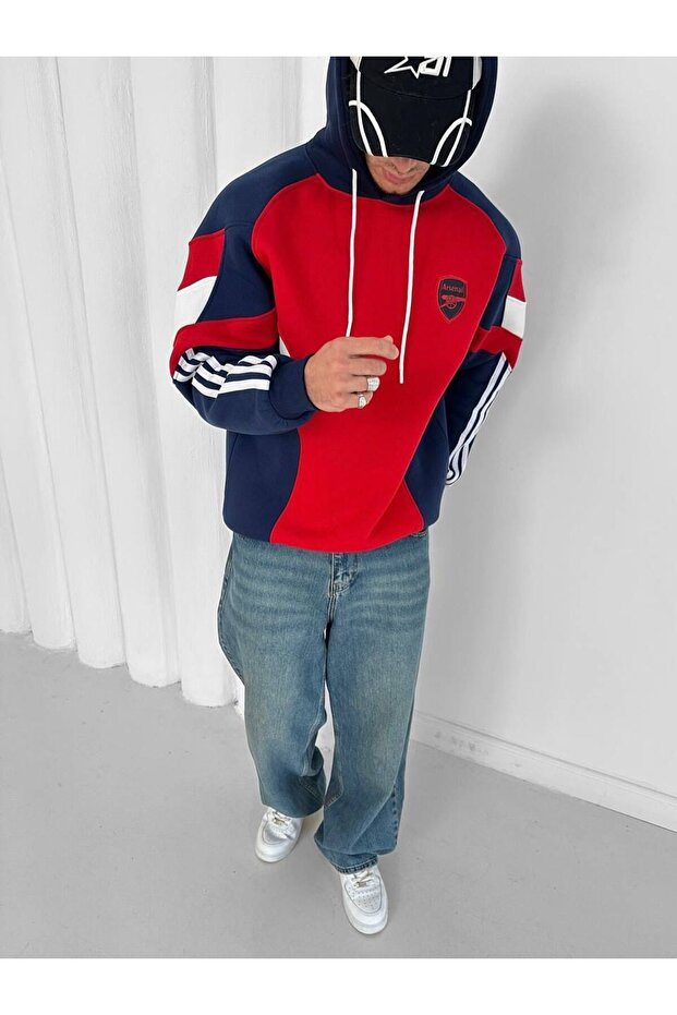 AFC Nakış Logo Oversize Kapşonlu Sweatshirt - 2