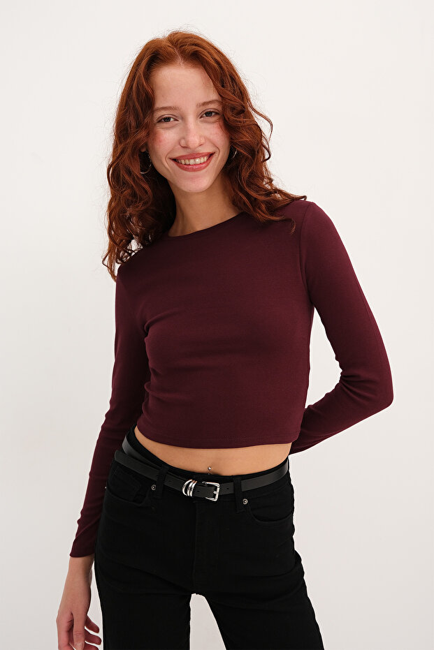Crew Neck Basic Blouse B15385-W8 - 6