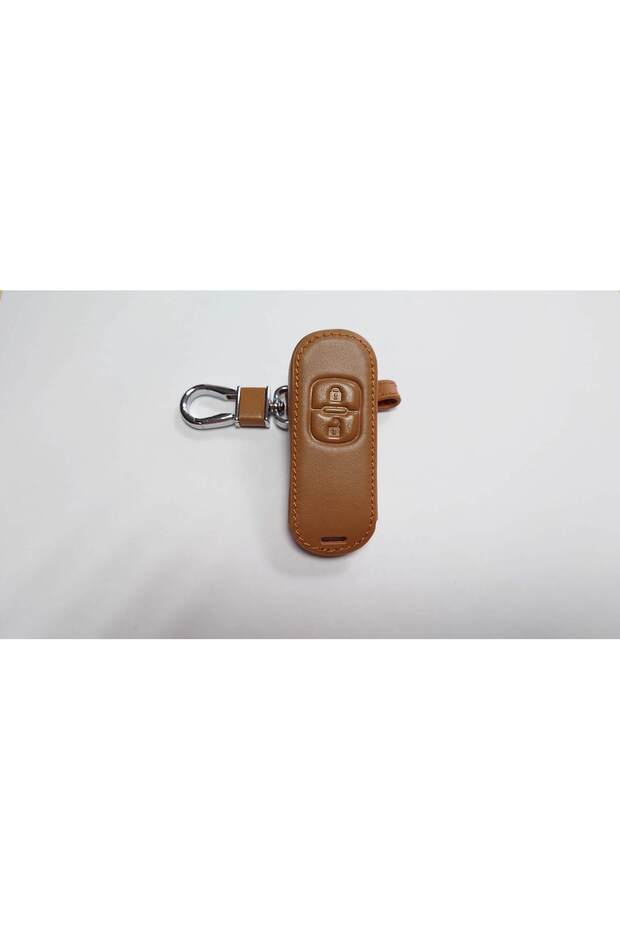 Brown leather case for Mazda key - 2