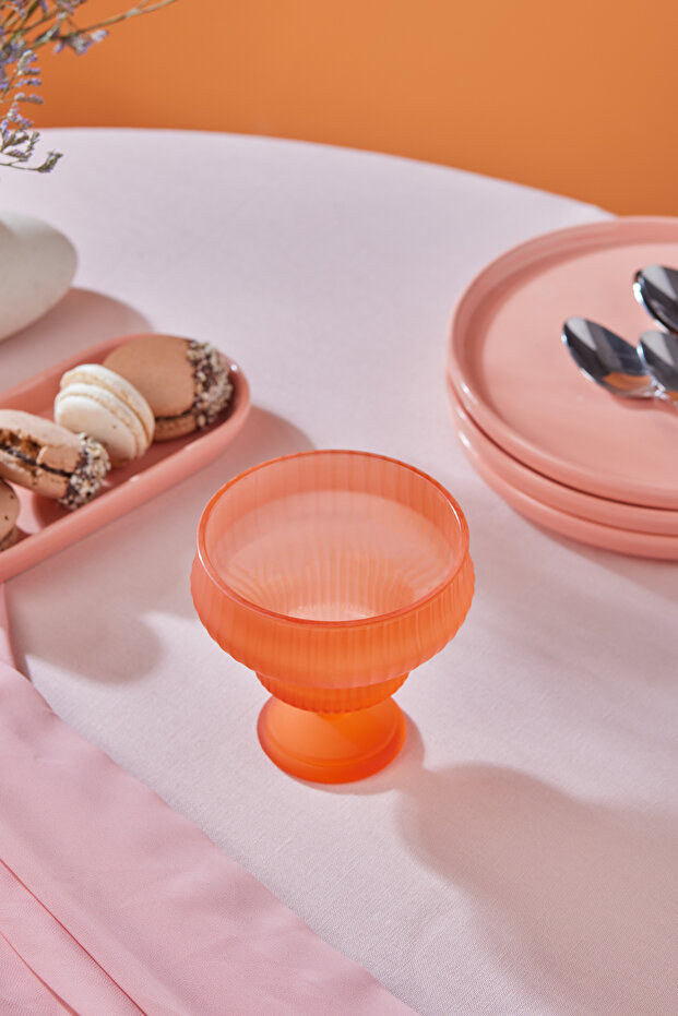 Abant Cam Dondurmalık ve Tatlı Bardağı Turuncu - 4