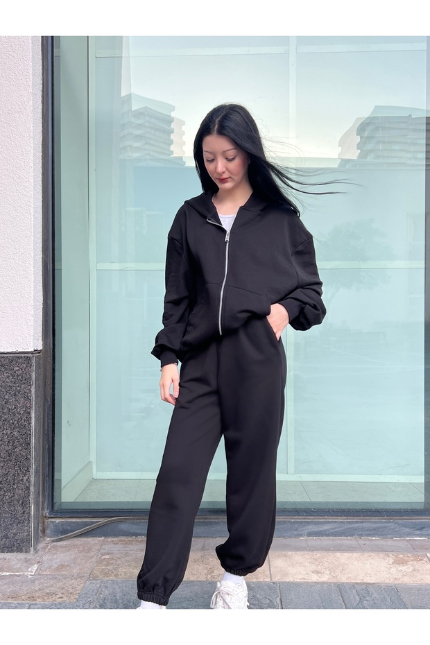 eşofman altı basic jogger pamuklu -kadın - 2