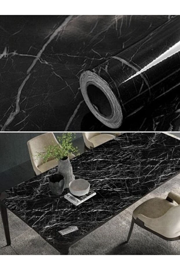 5 m x 60 cm Gray-Blue-Black Marble Patterned Table Counter Kitchen Waterproof Adhesive Foil Sticker