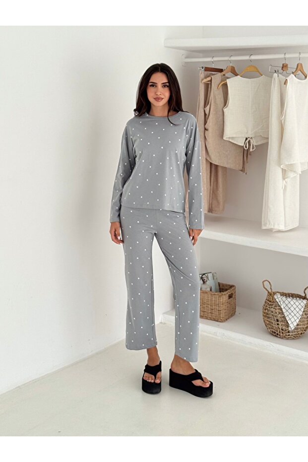 Kadın genç-yetişkin pijama takımı alt+üst - 3