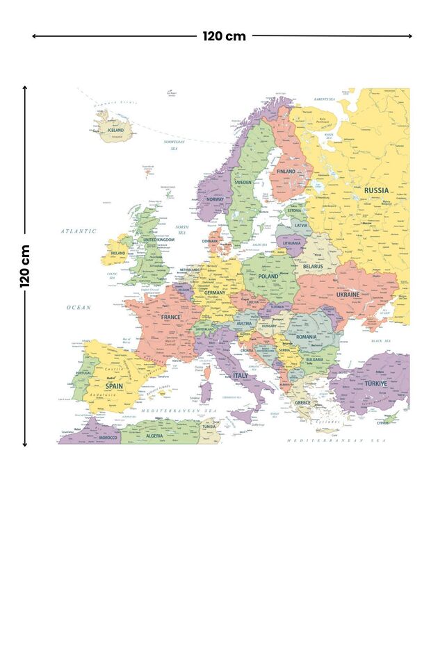 Europe Continent Map, Practical Smart Paper Holding with Static Electrification, Magic Paper - 3