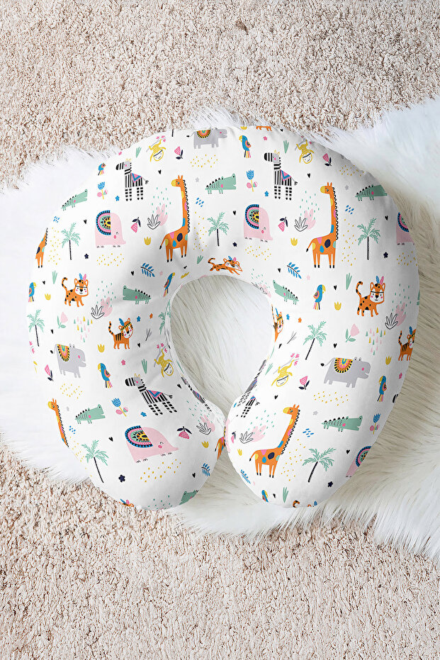 Cute Animal Figured Neck Pillow - Fun Tropical Colorful Kids & Adults Travel Pillow