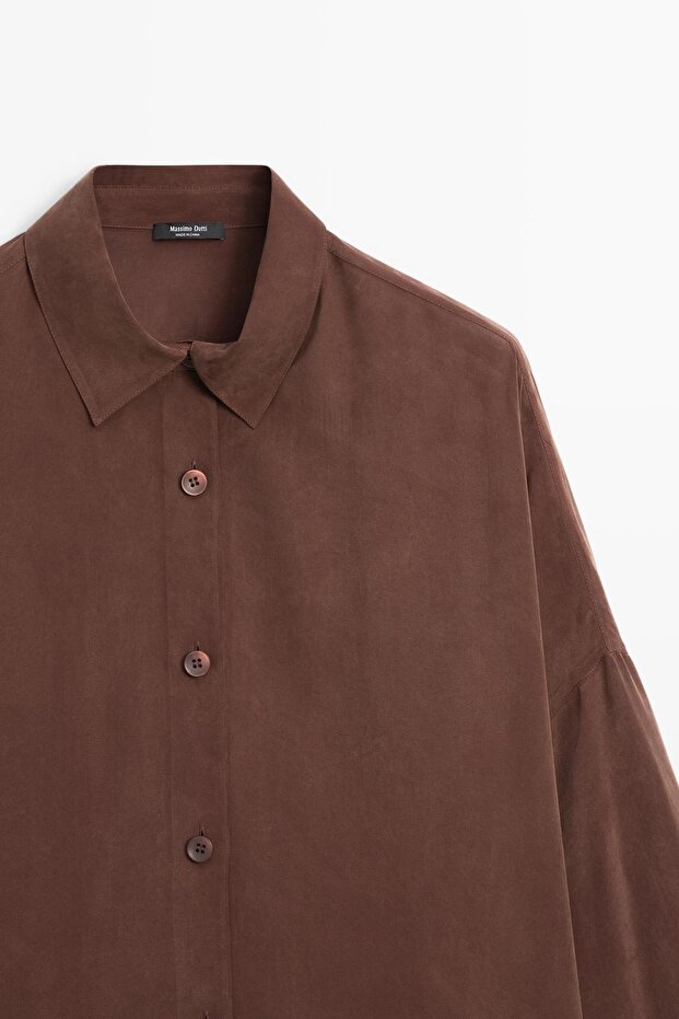 Dökümlü uzun gömlek - 6