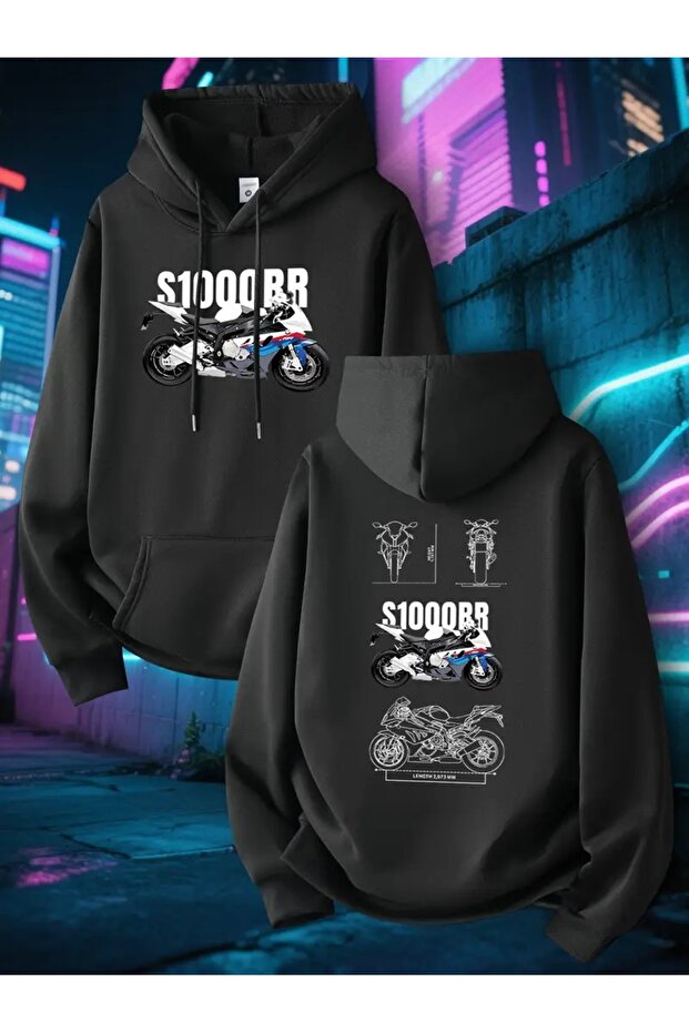 Hooded Sweatshirt 3-Thread Comfortable Stylish Design Motor Image Oversize Unisex Women Men New Season