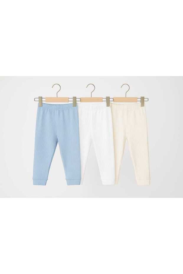 3-Pack Baby Kids Cotton Ribbed Single Bottoms