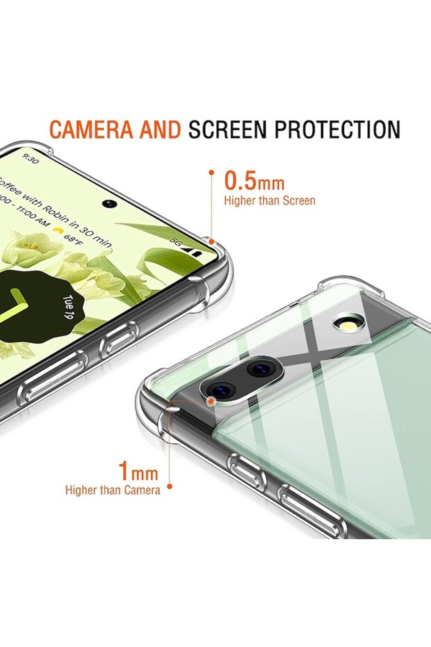 Compatible Case for Google Pixel 6a, ShockProof, K205, Plastic, Clear - 2