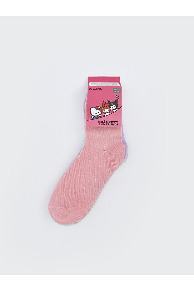 Hello Kitty Desenli Kız Çocuk Soket Çorap 5'li - 2