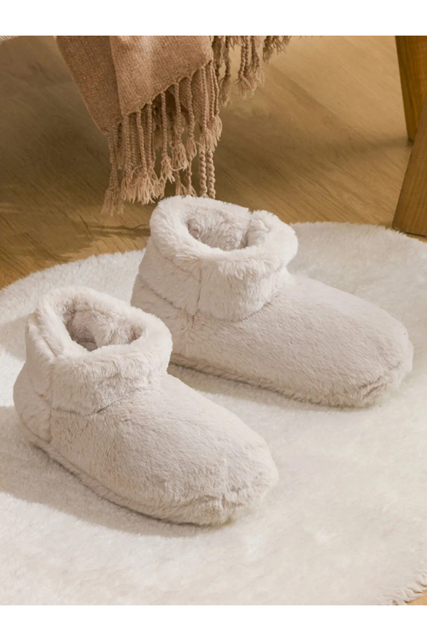LCW STEPS Bej Kadın Pelüş Ev Botu - 1