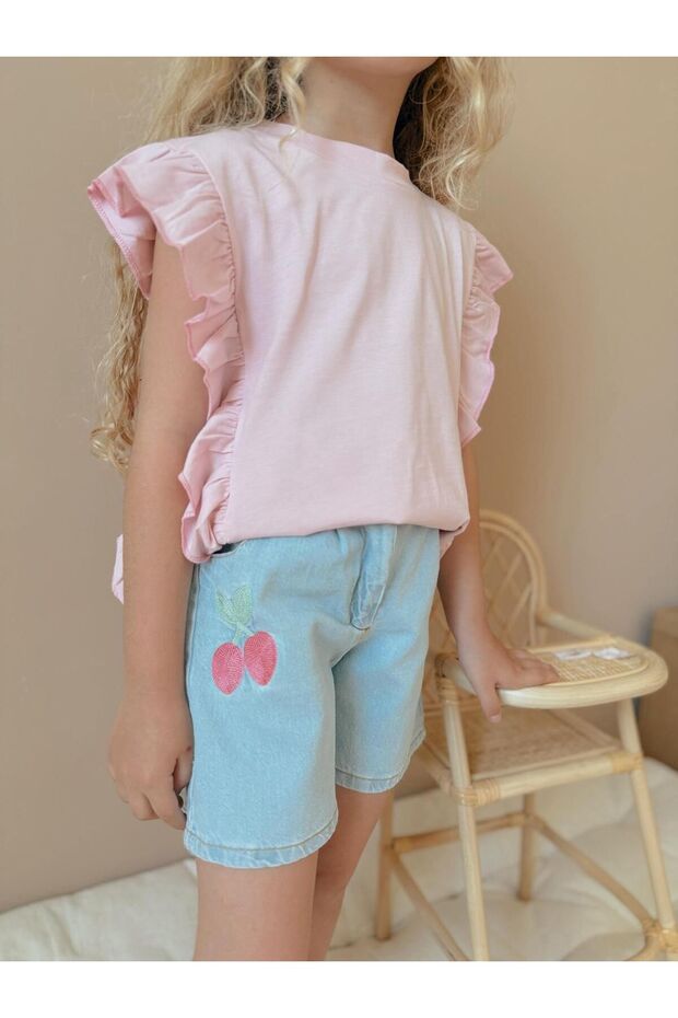 Girl's Ruffled Cherry Set - 3