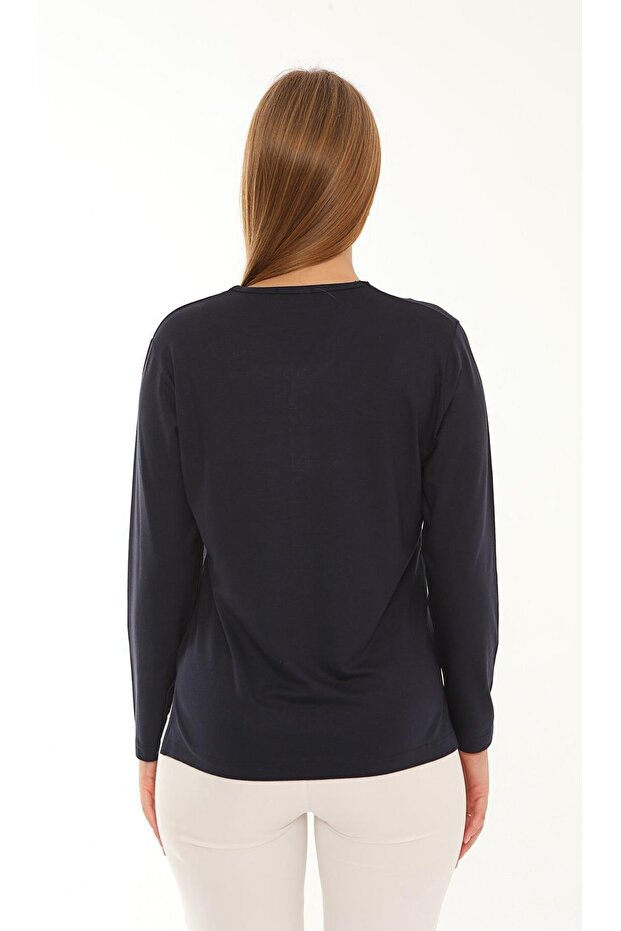 بلوزة ميرسيريزد بياقة على شكل حرف V - 5