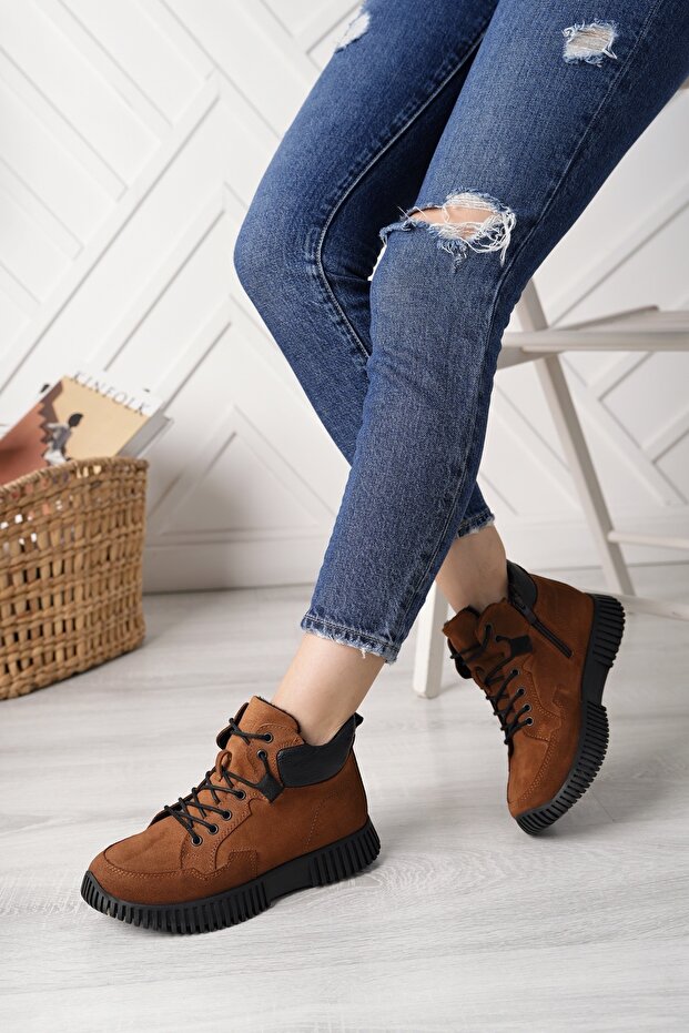 Nubuk Genuine Leather Waterproof Taba Women's Boots