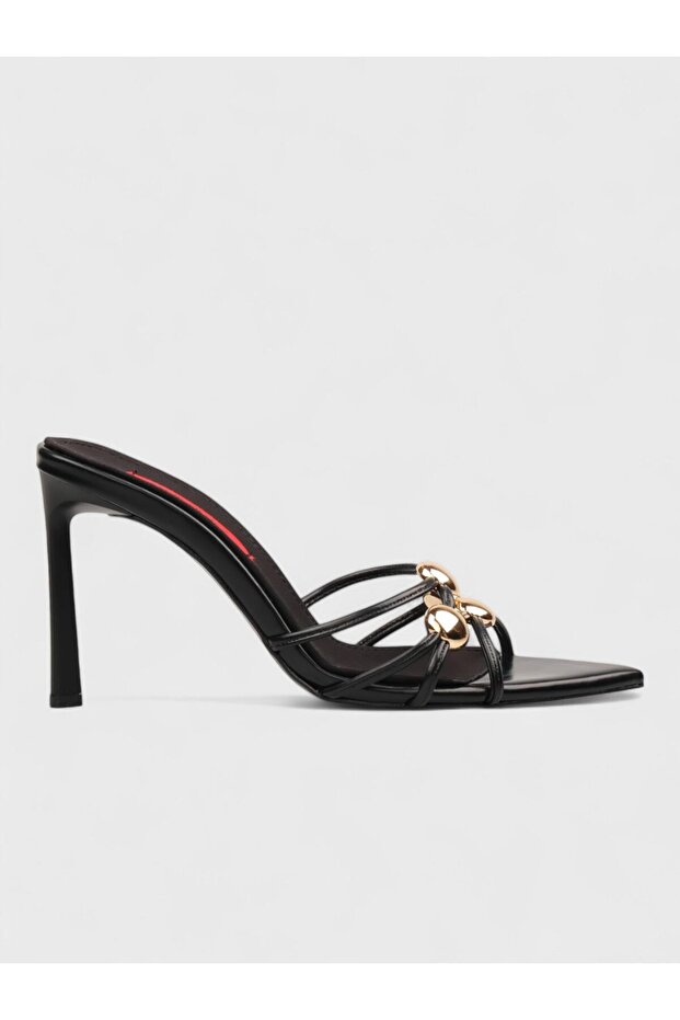 Women's summer 11cm heeled mule - 574 1146 - black crinkled