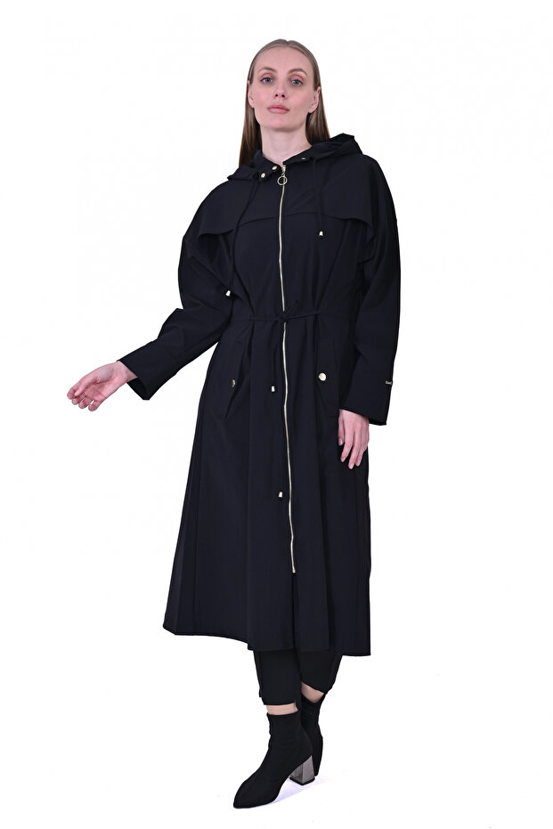 İNVEE 6830 Siyah Trenç - 1