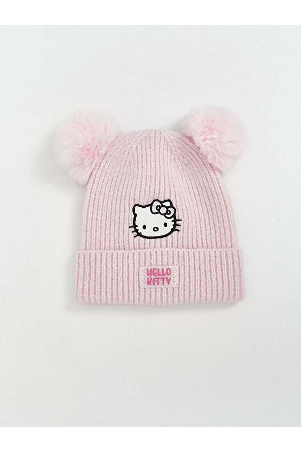 Girl's Embroidered Pompom Knitwear Beanie