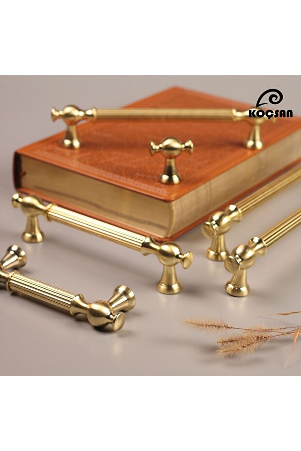 Begüm Matte Gold Button Handle Luxury Country Kitchen Furniture Cabinet Drawer Handle