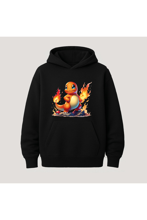 Pokemon Printed Kangaroo Pocket Cotton Hooded Long Sleeve Hoodie Sweatshirt