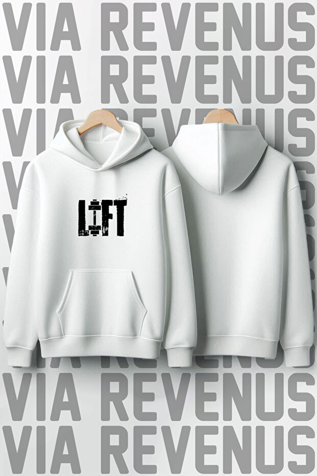 Lift Printed 3 Thread Raised Hooded Sweatshirt