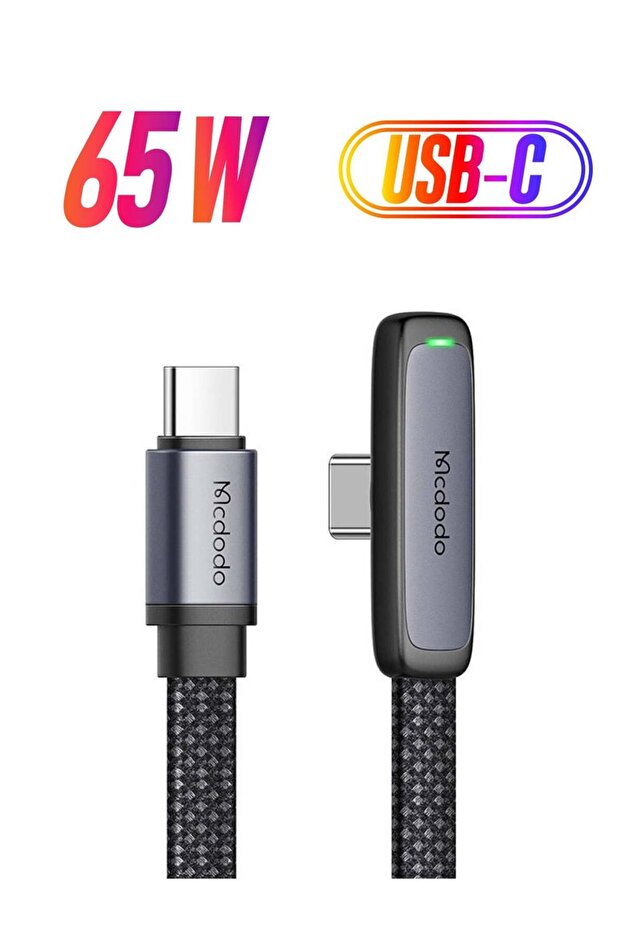 CA-3360 65W Type-C to Type-C 90 Degree Data Cable 1.2M