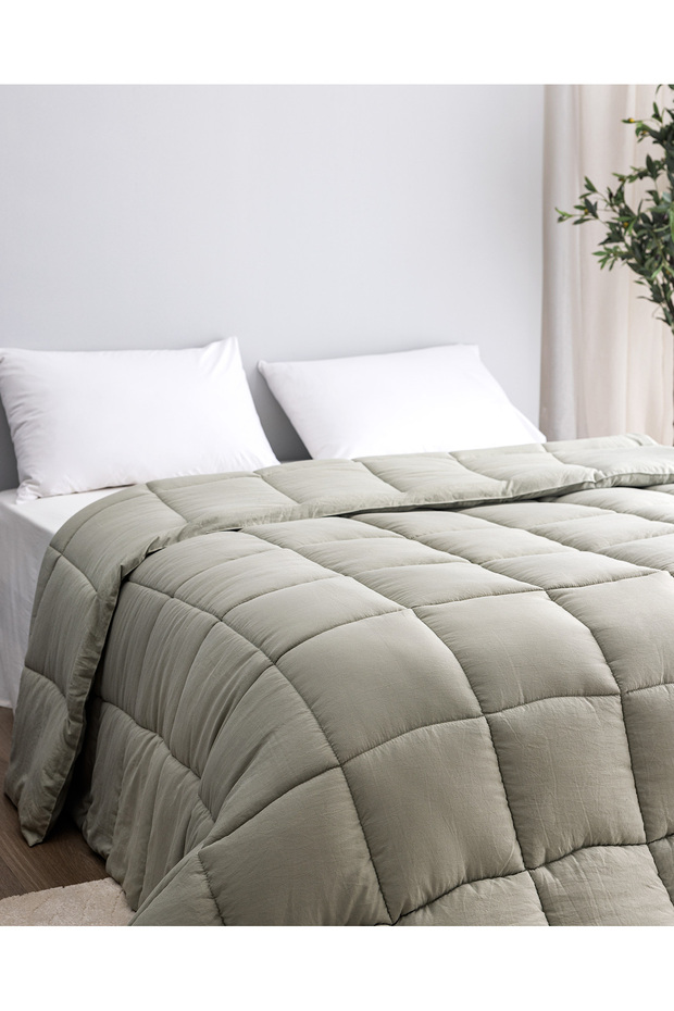 Mona Einzel-Mikrofaserdecke - Khaki - 2