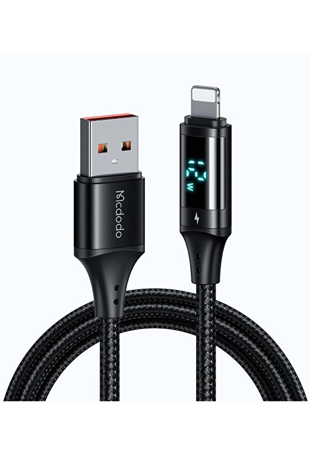 CA-1060 Lightning 1.2M Digital Display Fast Charging Data Cable Black