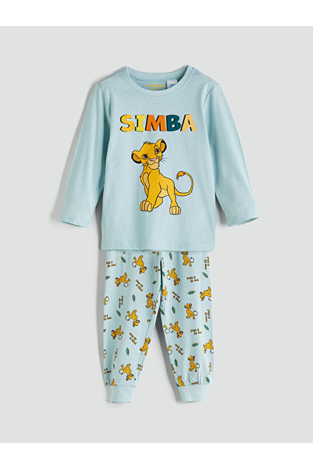 New Season Crew Neck Simba Printed Boys' Pajama Set