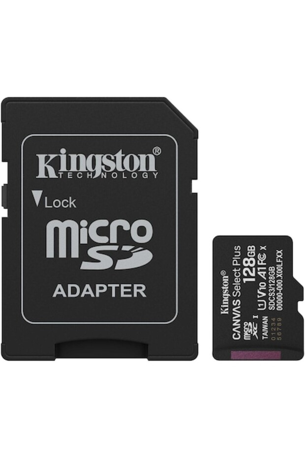 MicroSDXC 128GB Select Plus Class 10 UHS-I Performance with Adapter - 1