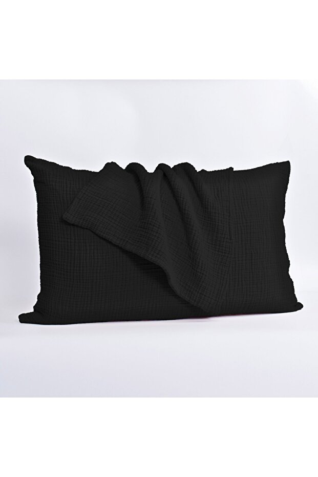 Luxury Muslin Pillowcase 2 Pieces - 100% Cotton 4-Layer High Quality Muslin Pillowcase Set