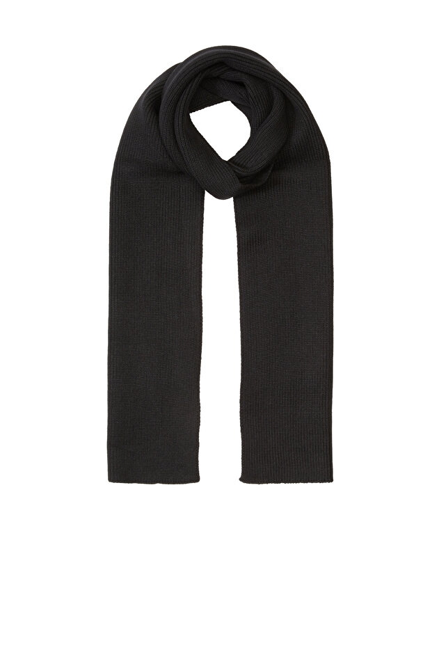 Siyah Erkek Örme Atkı - 2