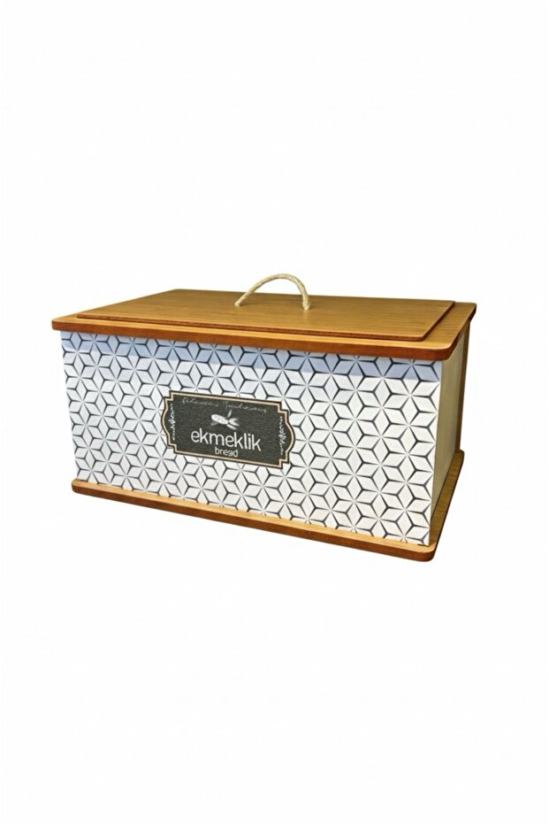 Patterned Wooden Rectangular Bread Box - Patterned Bread Box - 3