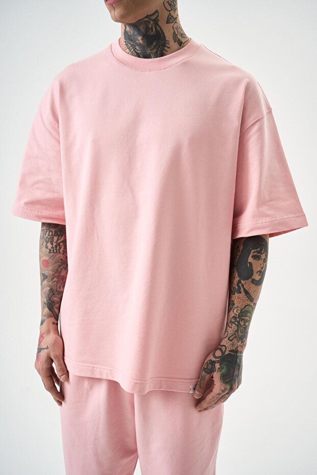 Erkek Basic T-Shirt Somon - 4