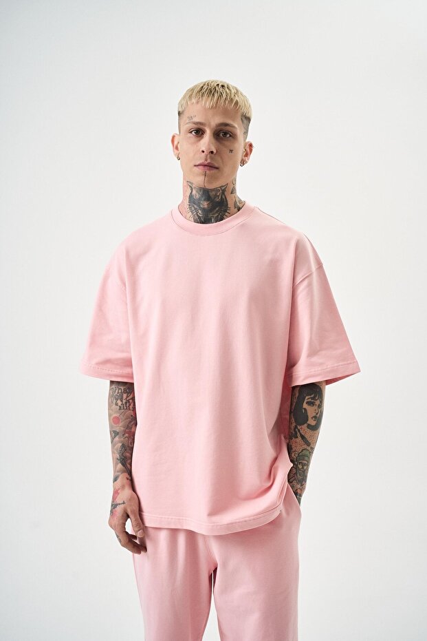 Erkek Basic T-Shirt Somon - 1