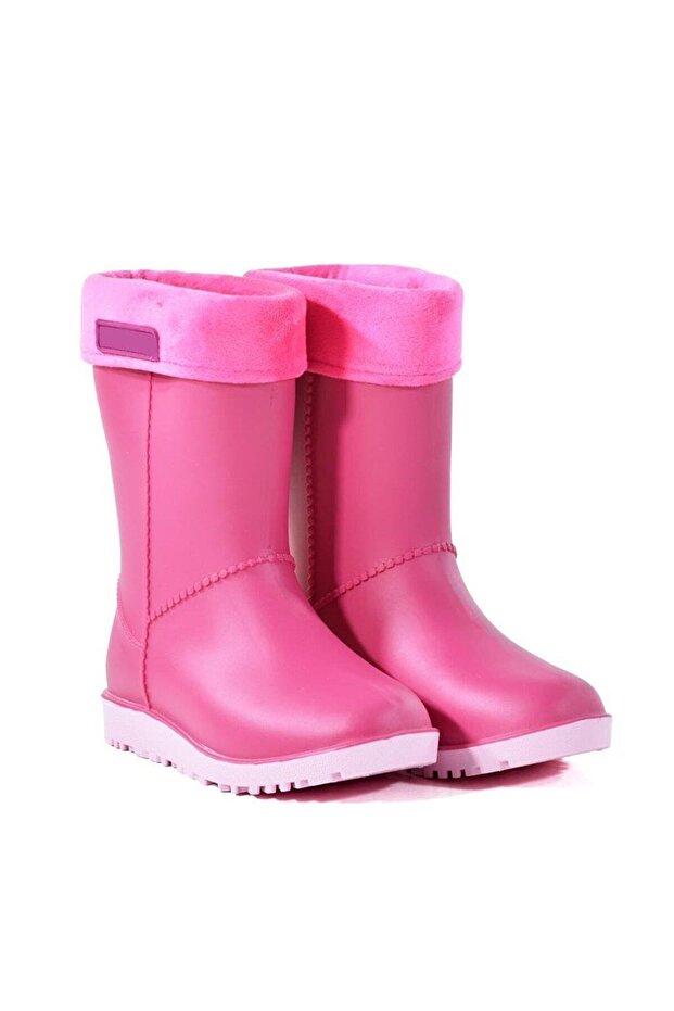 Modaonn Girls' Warm Lined Waterproof Rain Boots