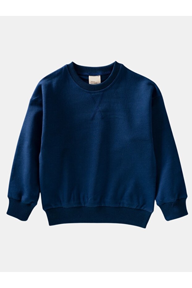 Lacivert Çocuk Unisex Düz Basic Sweat
