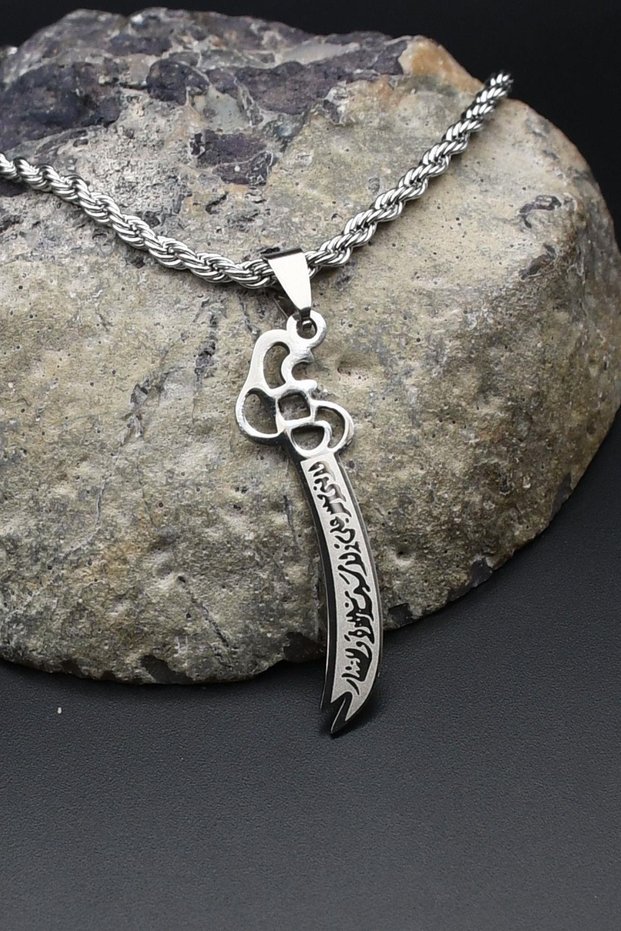 La Feta İlla Ali La Seyfe İlla Zülfikar Summer Pendant Stainless Steel Chain 3mm 902306