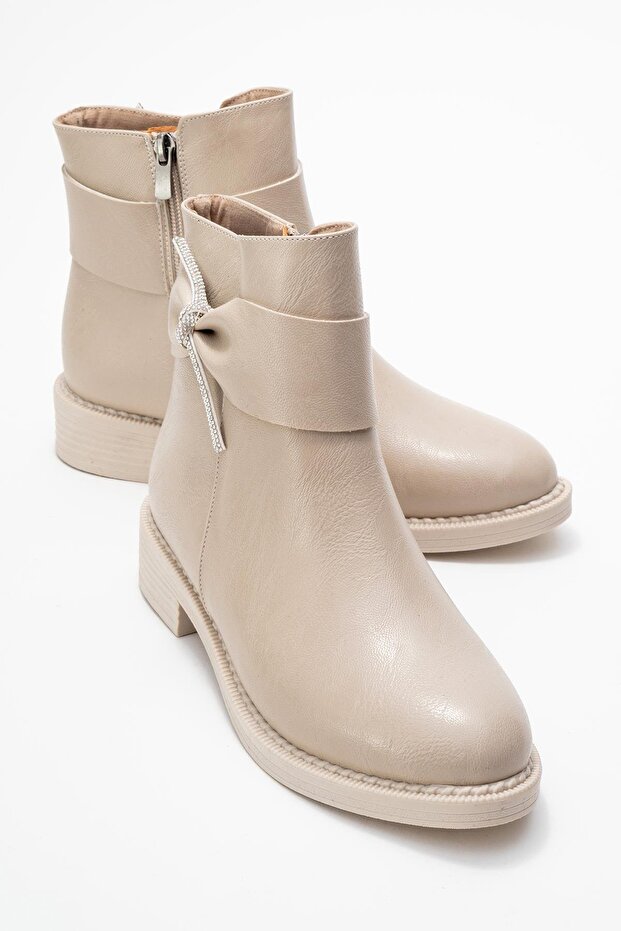 Yan Kurdele Stone Buckle Boots Ten Ci̇lt