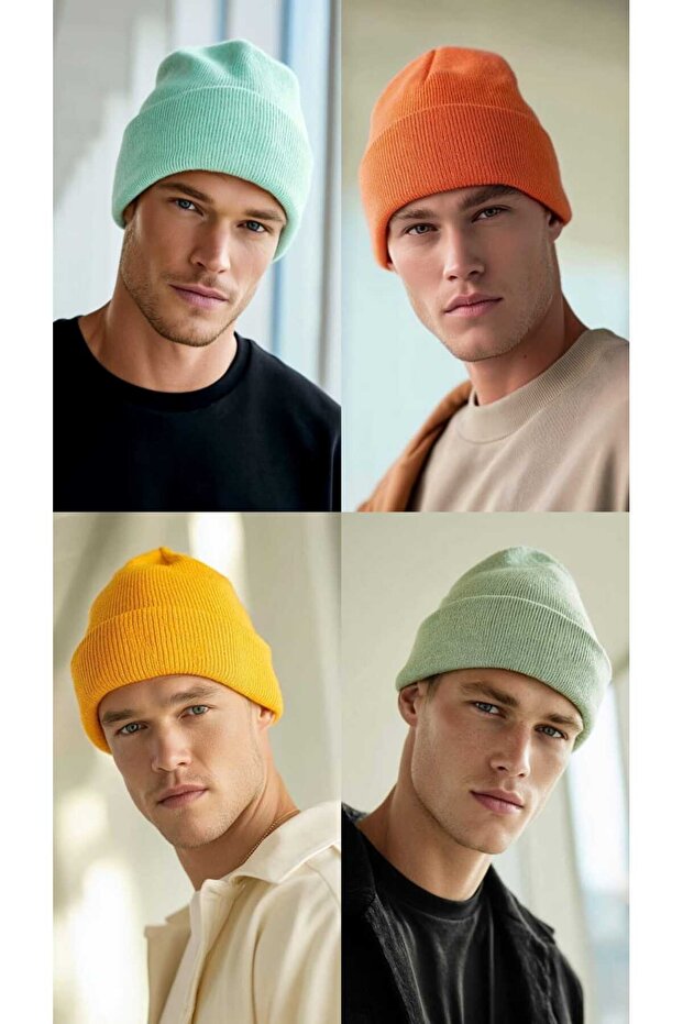 قبعة رجالية مسطحة فاخرة مكونة من 4 قطع - 1