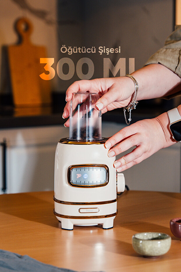 Kişisel 1L Öğütücülü ve Şişeli Smoothie Blender Seti Bej Renkli - 3