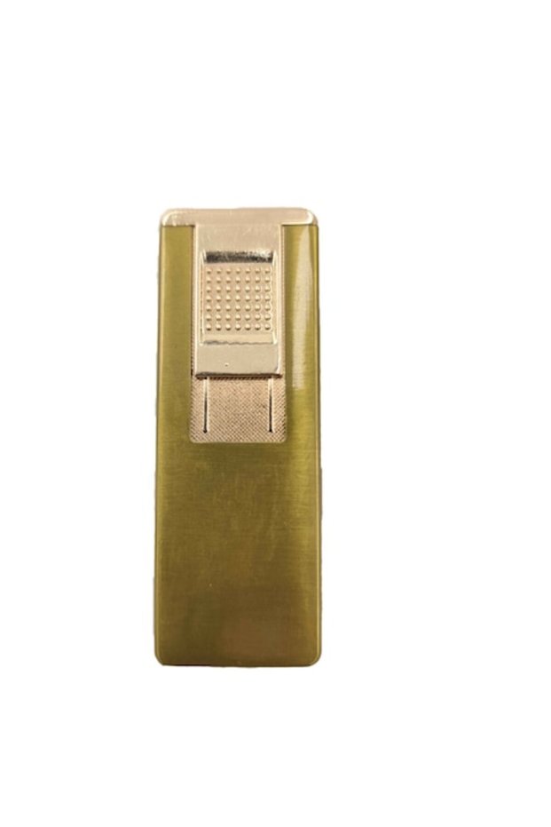Metal Gas Lighter, Windproof, Refillable, Gold, Box,
